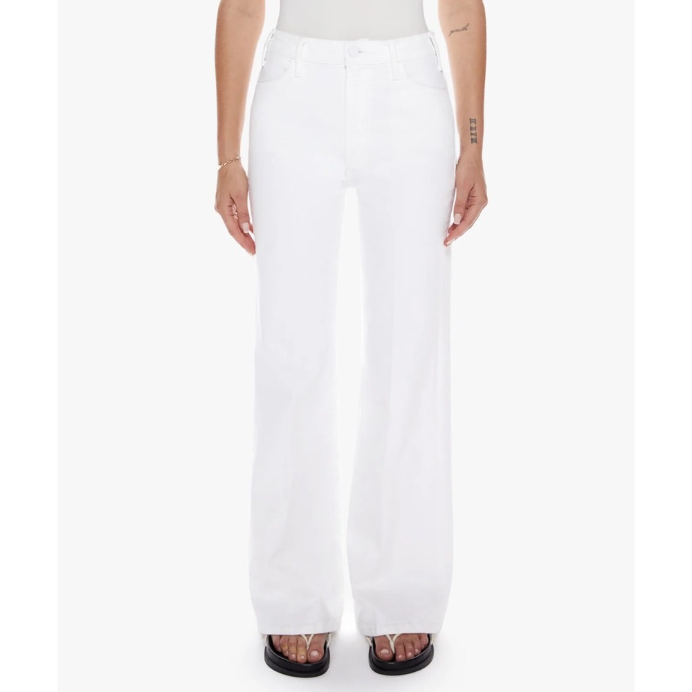 MOTHER The Hustler Roller Skimp Wide-Leg Jean Fairest Of Them All White Size 31